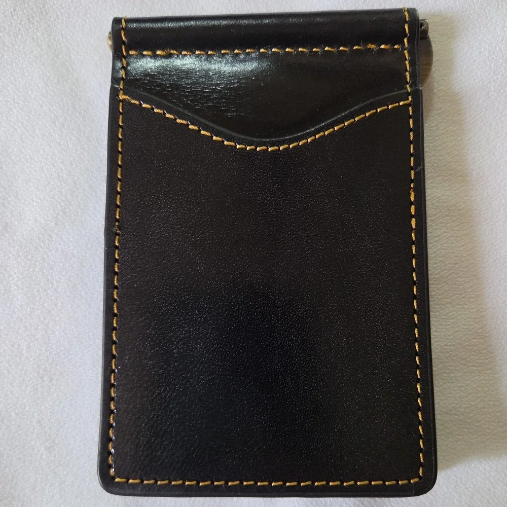 Palm West Money Clip Wallet Black Golfer Leather RFID 225MGOLF-B